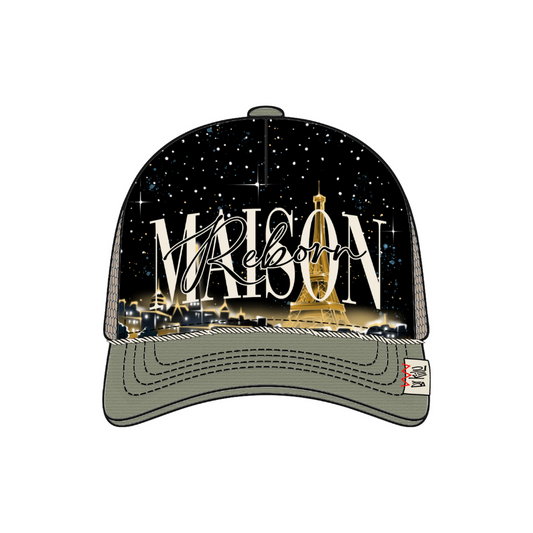 Maison Reborn By KIILU Khaki Green Trucker Cap